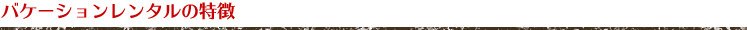 バケーションレンタルの特徴